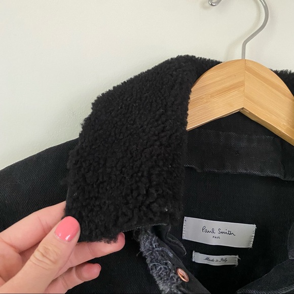 Paul Smith Denim Shearling Peplum Jacket Size M - Picture 3 of 10